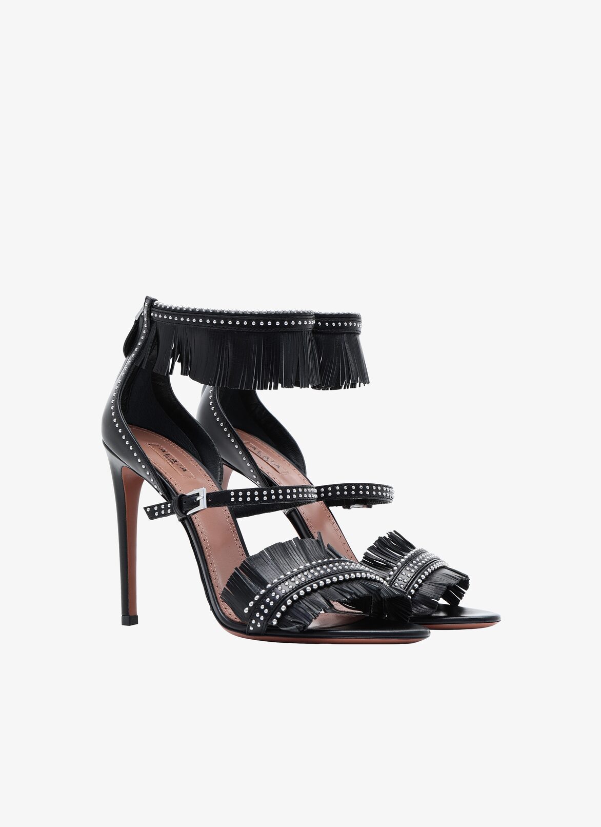Sandali Con Doppia Frangia In Pelle Di Vitello
 ALAÏA SANDALI CON DOPPIA FRANGIA IN PELLE DI VITELLO
 NERO
